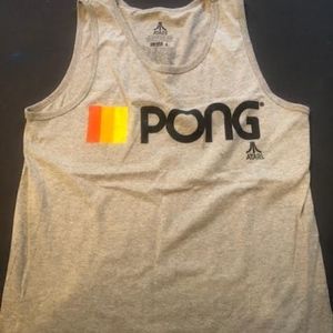 Atari pong vintage grey tank L